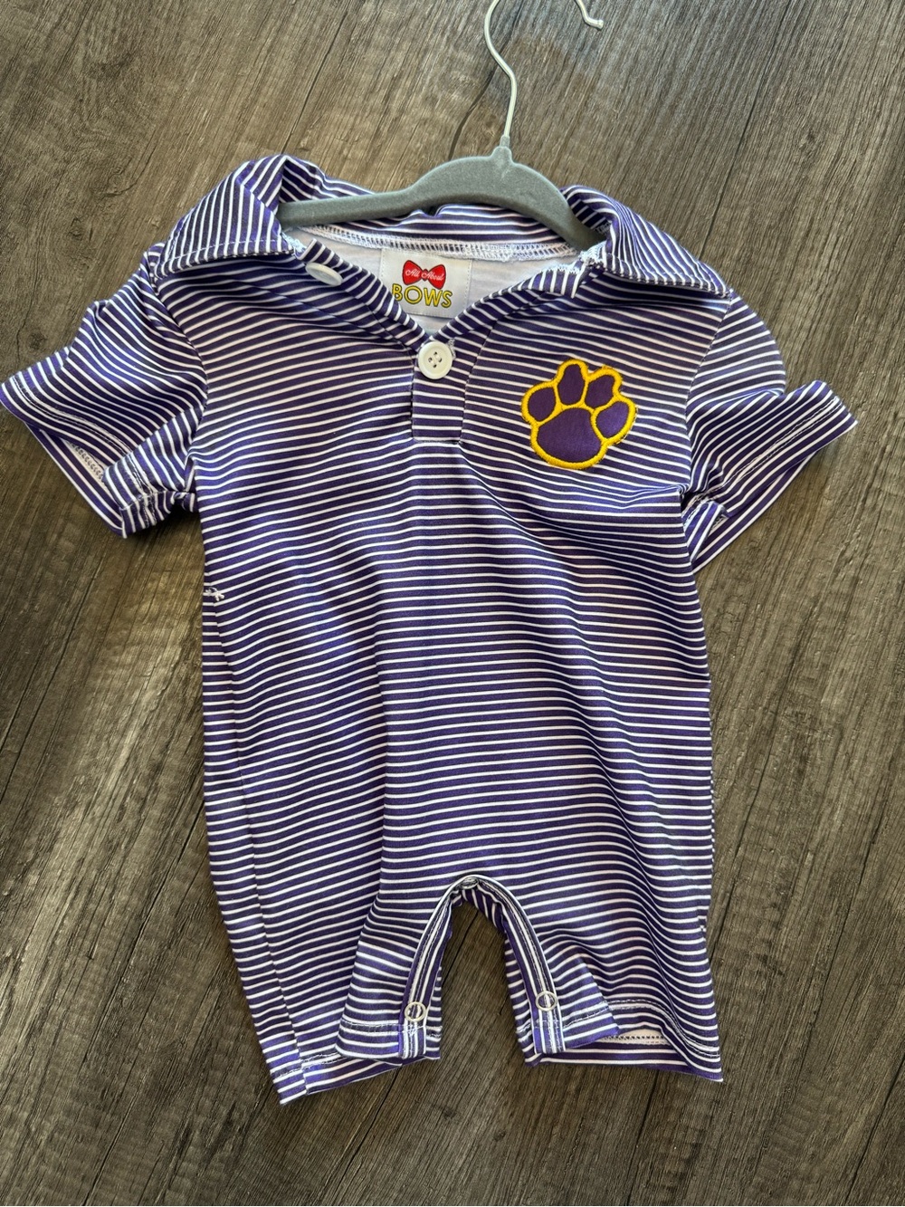 Brand Purple Stripe Polo One-Piece for Kids